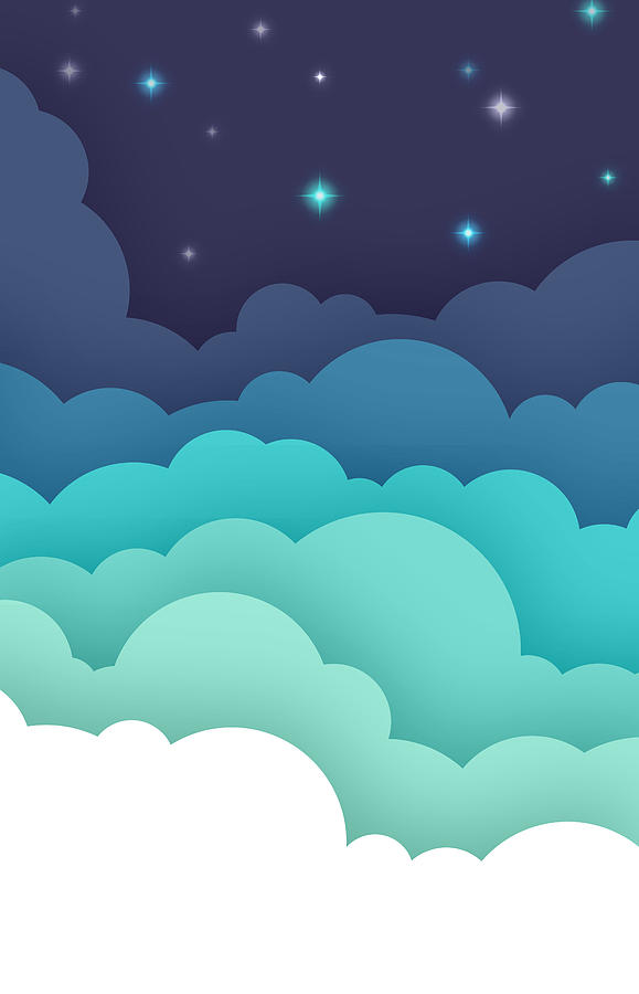 Abstract Night Cloud Background Drawing by Filo