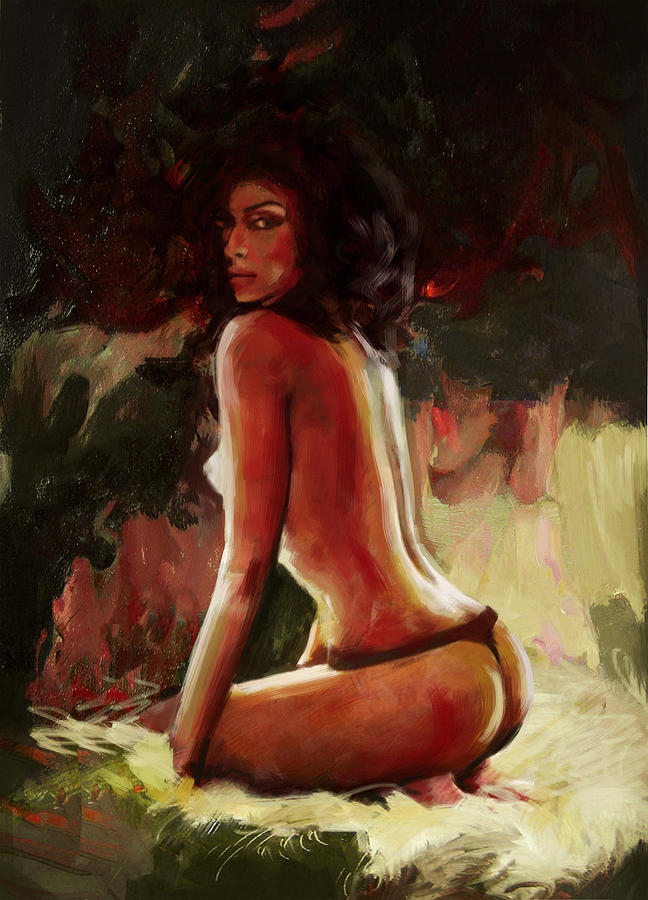 Abstract Nude 39b Painting by Mahnoor Shah