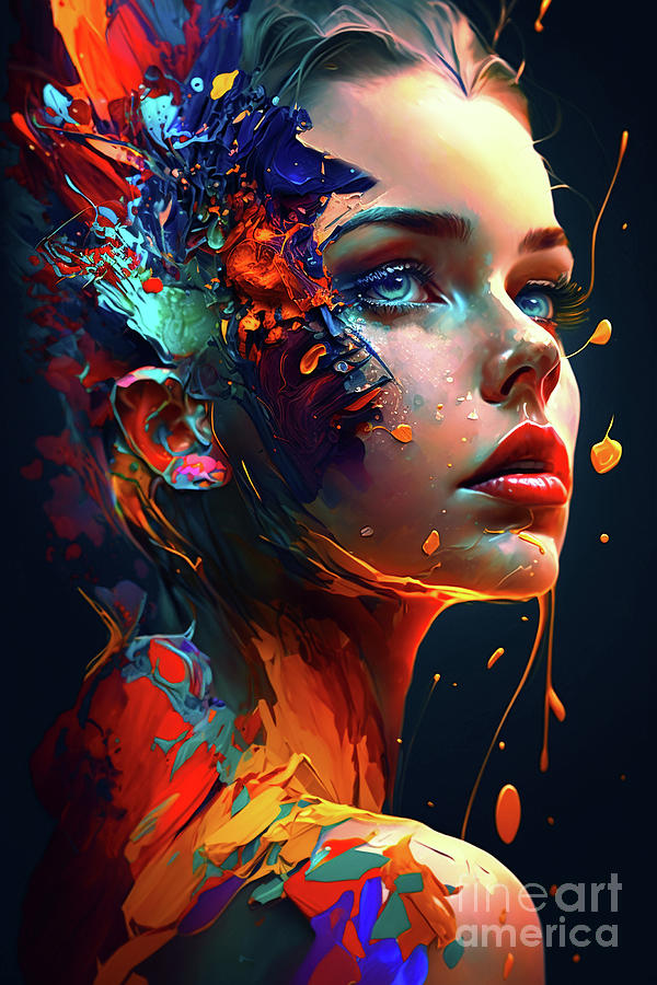 Portrait of a beautiful woman 2 Digital Art by Mark Ashkenazi - Fine ...