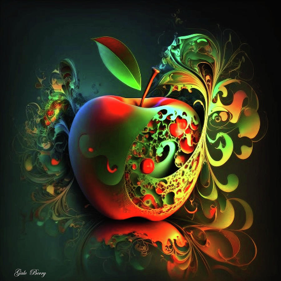 Abstract Mixed Media - Abstract Of An Apple by Gayle Berry
