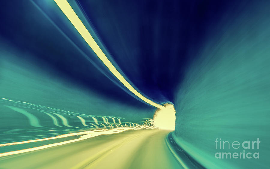 Abstract of CarDriving Through Tunnel Photograph by Bryan Mullennix