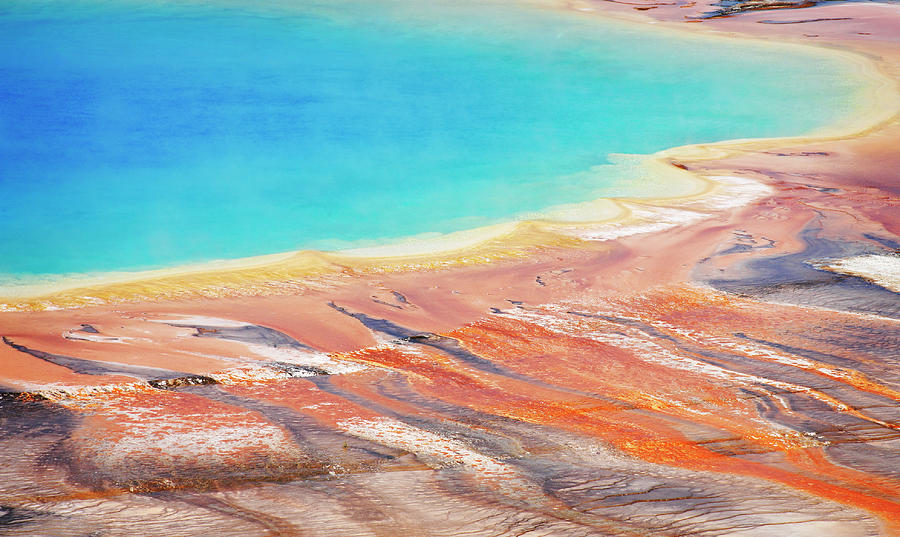 Abstract of Grand Prismatic Spring Photograph by Marilyn Hunt