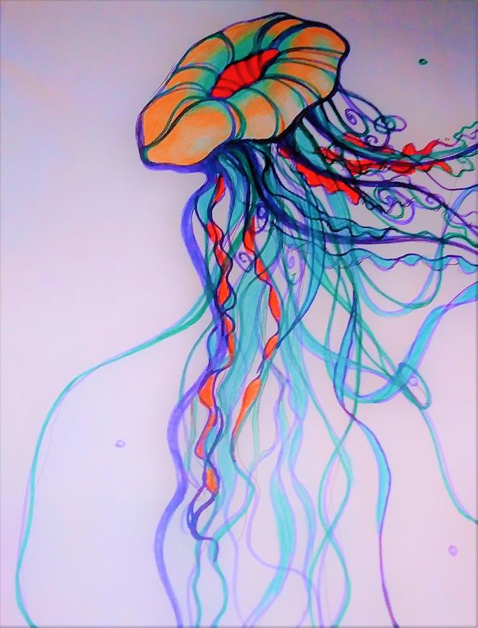 Abstract of Jellyfish Drawing by Vivian Aaron