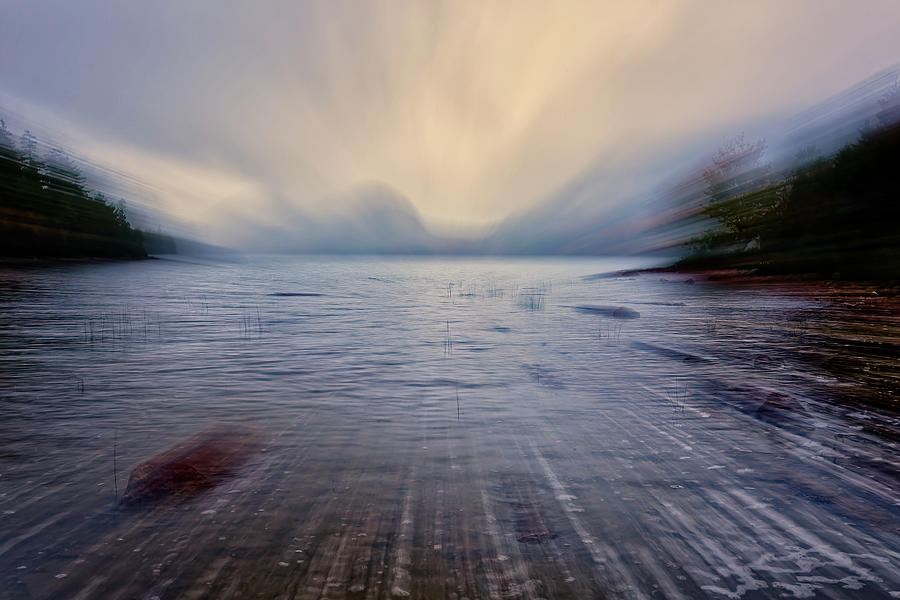 Abstract of Jordan Pond Photograph by Jon Glaser