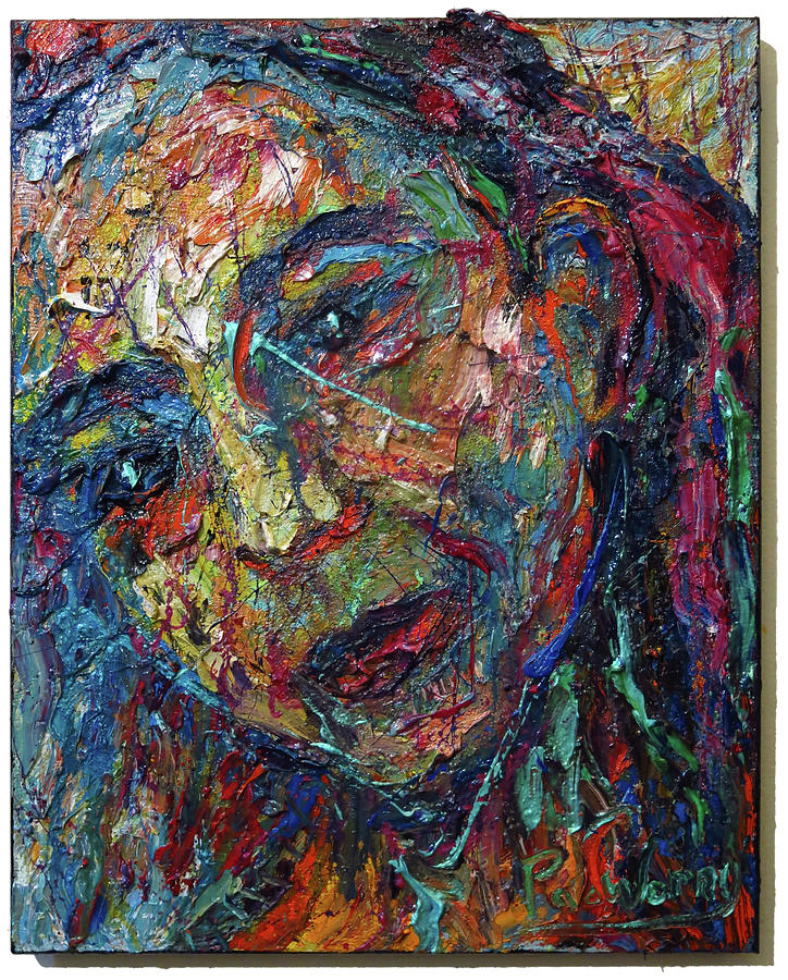 Abstract oil painting woman-Surrealistic Portrait painting- outsider