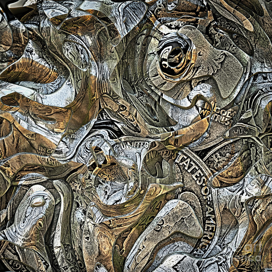 Abstract Old Coins Digital Art by Phil Perkins