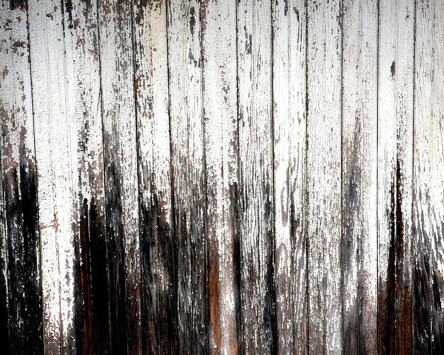 Abstract On Painted Weathered Wood Wall Photograph by Jerry Sodorff