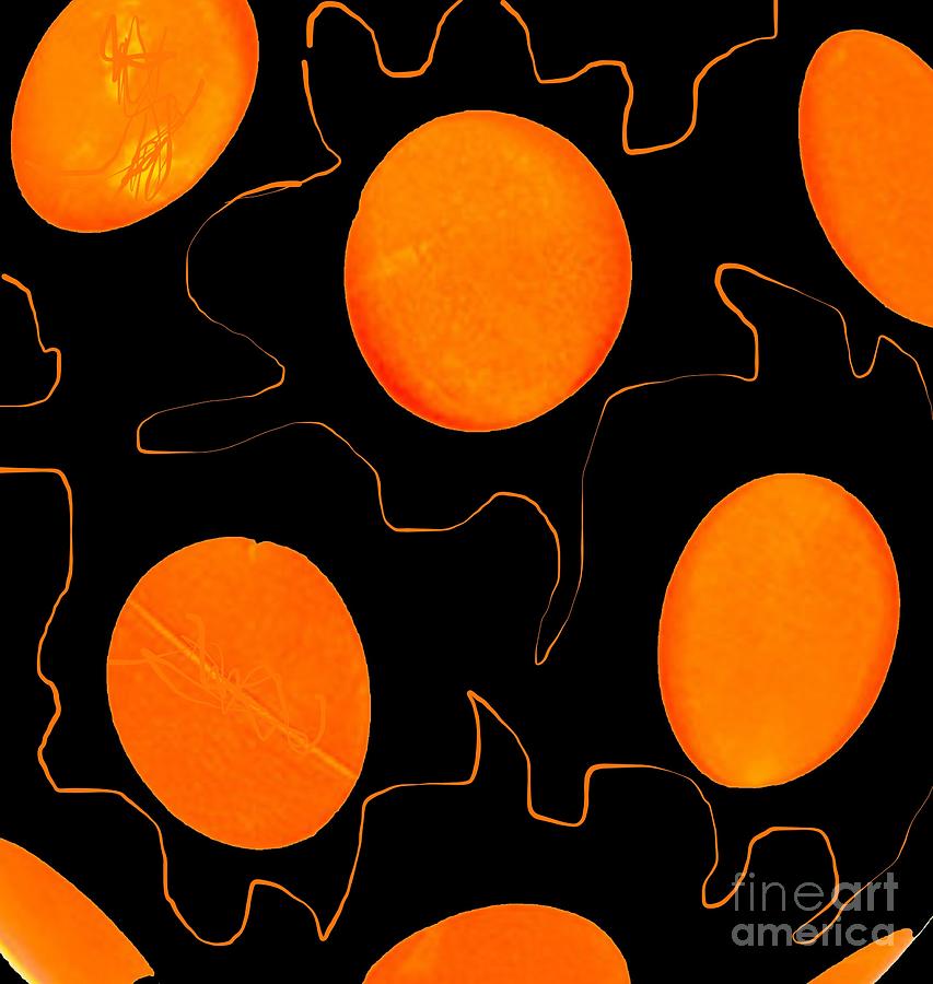 Abstract Mixed Media - Abstract orange dottes by Vesna Antic
