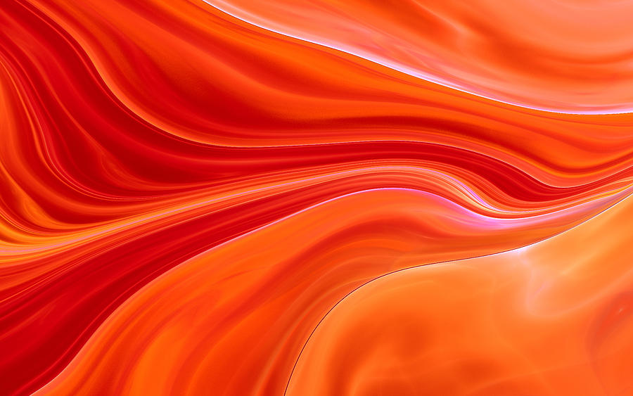 Abstract Orange Fire glowing Wave background Photograph by Oxygen