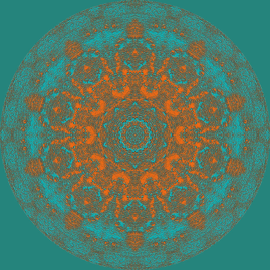 Abstract Orange Mandala Digital Art by Ma Udaysree