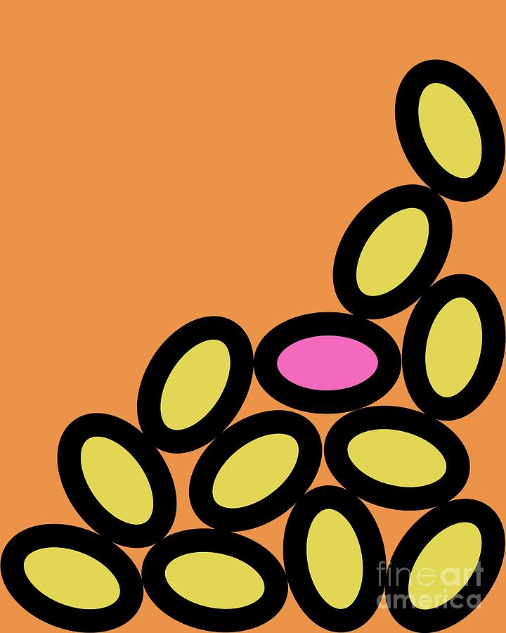 Abstract Ovals on Orange Digital Art by Donna Mibus