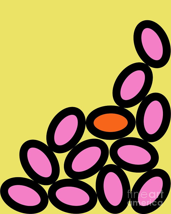 Abstract Ovals on Yellow Digital Art by Donna Mibus