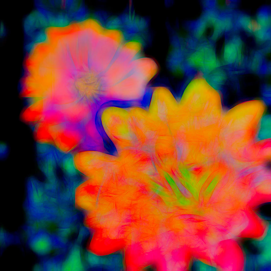 Abstract painted flowers 92020 Digital Art by Cathy Anderson