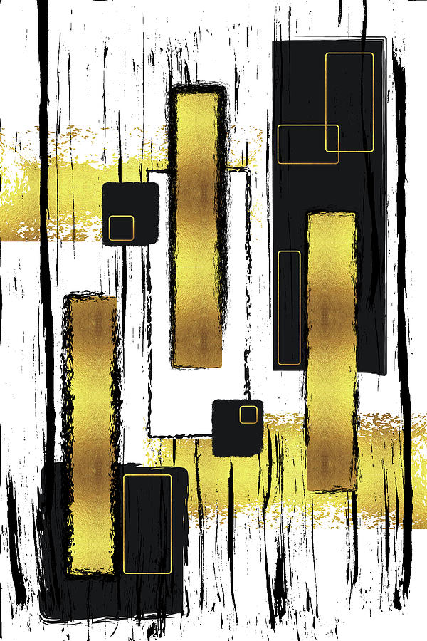 Abstract Digital Art - Abstract Painting No. 50 gold  by Melanie Viola