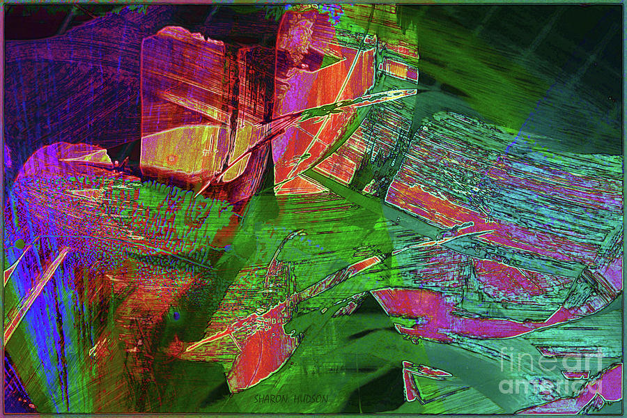 abstract painting - Paint on Glass Photograph by Sharon Hudson