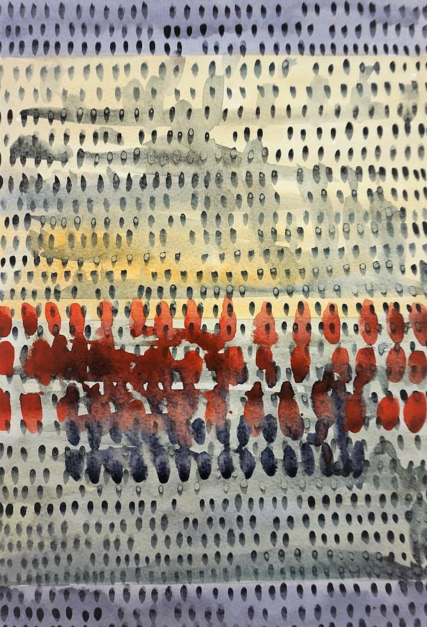 Red Painting - Abstract Painting Red and Black Marks by Bruce Black Red Painting - Abstract Painting Red and Black Marks by Bruce Black