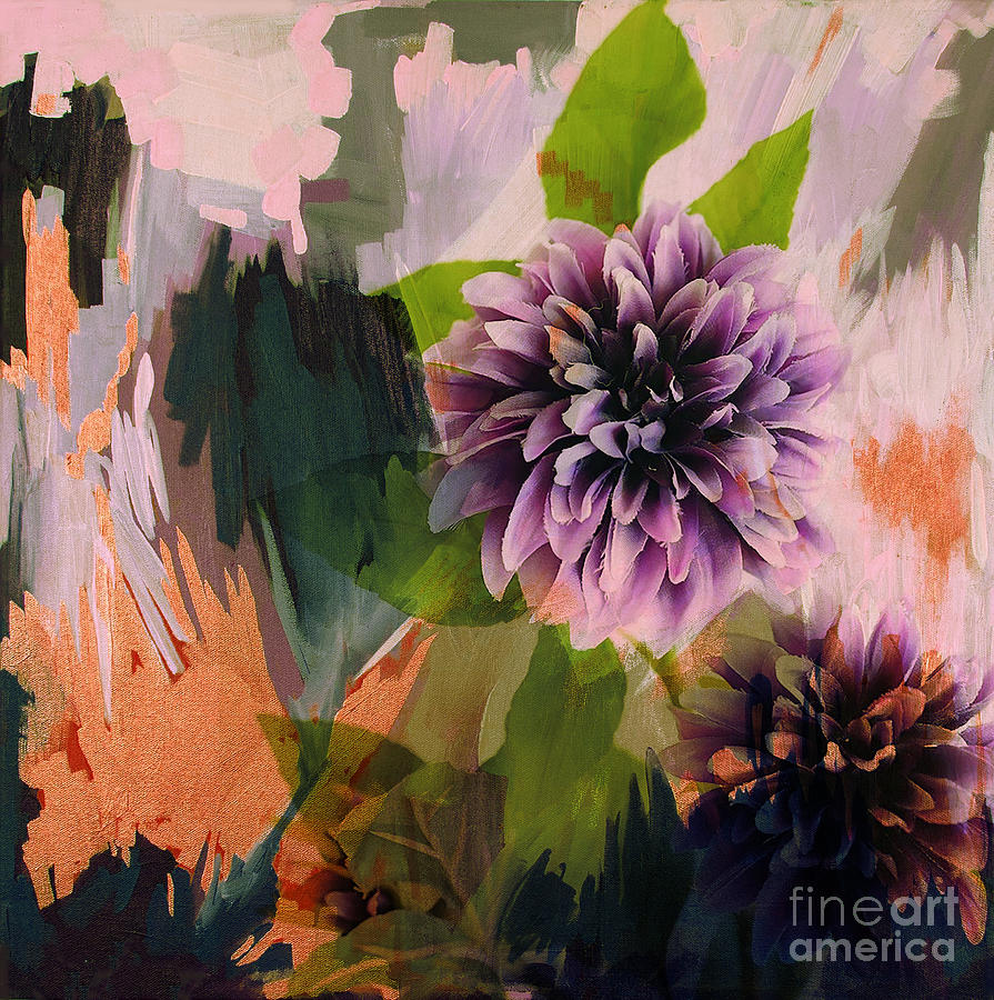 Abstract pair of Dahlia  Painting by Gull G