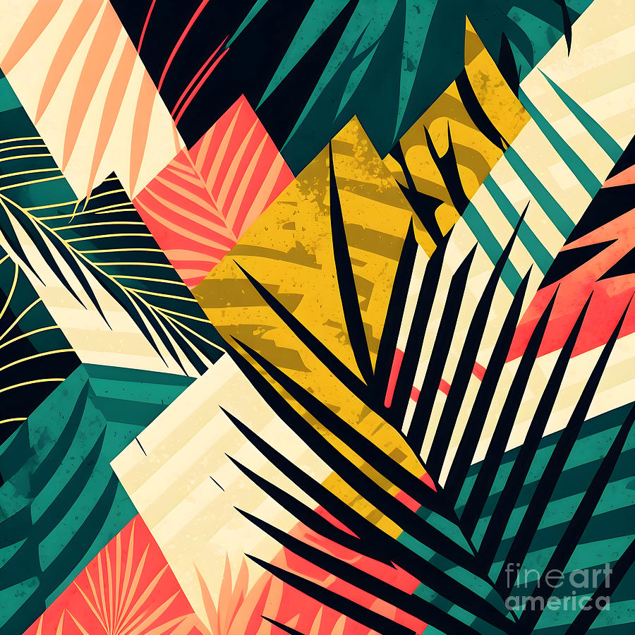 Abstract palm leaves No1 Digital Art by Jirka Svetlik