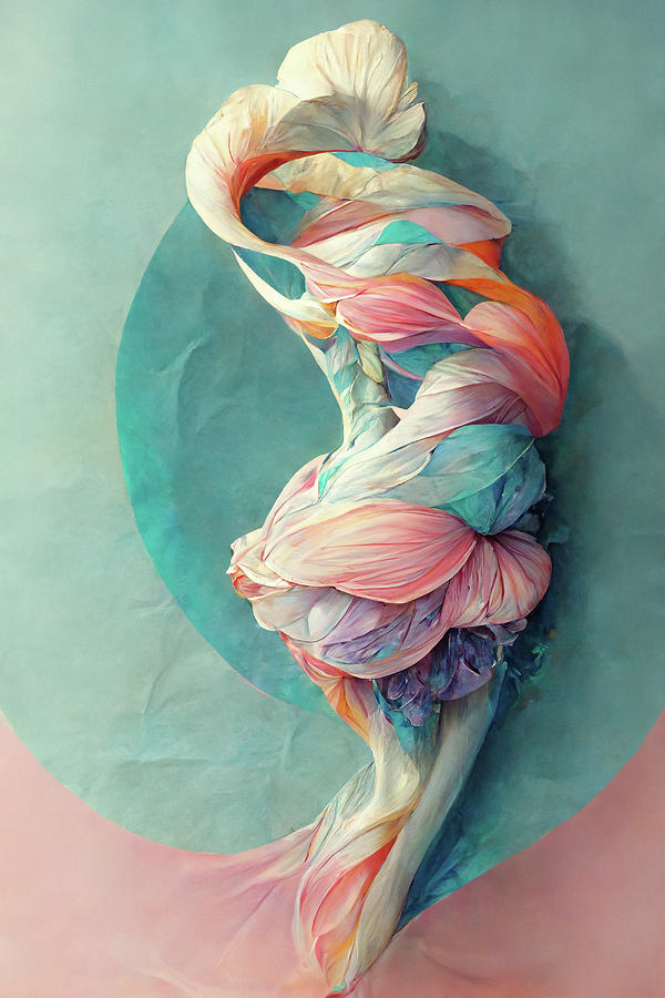 Abstract Pastel Colored Background With Humanlike Form Digital Art by