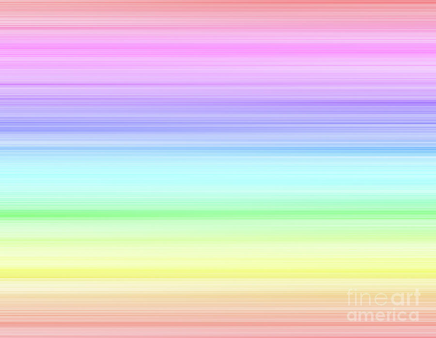 Thin Pastel Rainbow Stripes Pattern Painting by LJ Knight.