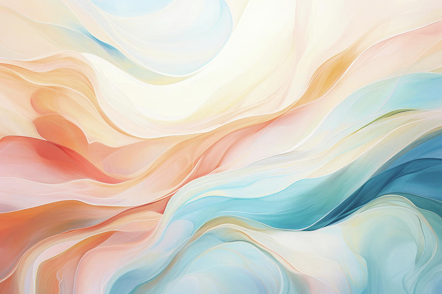Abstract Pastel Ocean Waves 05 Digital Art by Matthias Hauser