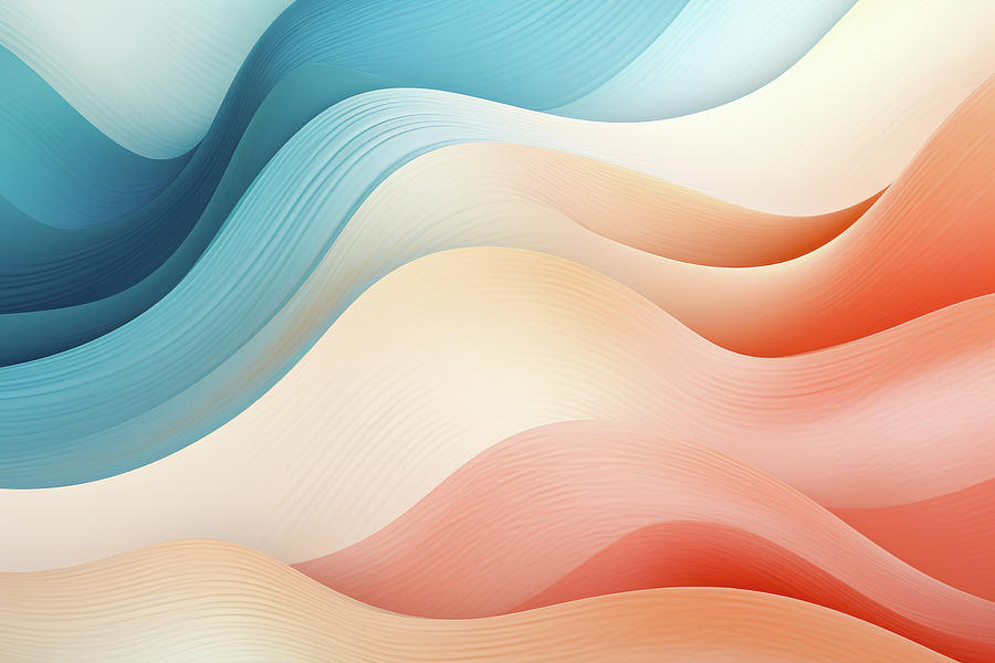 Abstract Pastel Ocean Waves 07 Digital Art by Matthias Hauser