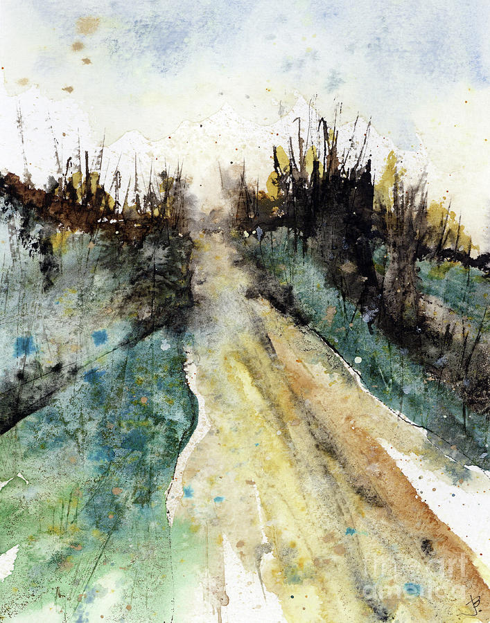 Abstract Path in Landscape 3 Painting by Jill Battaglia