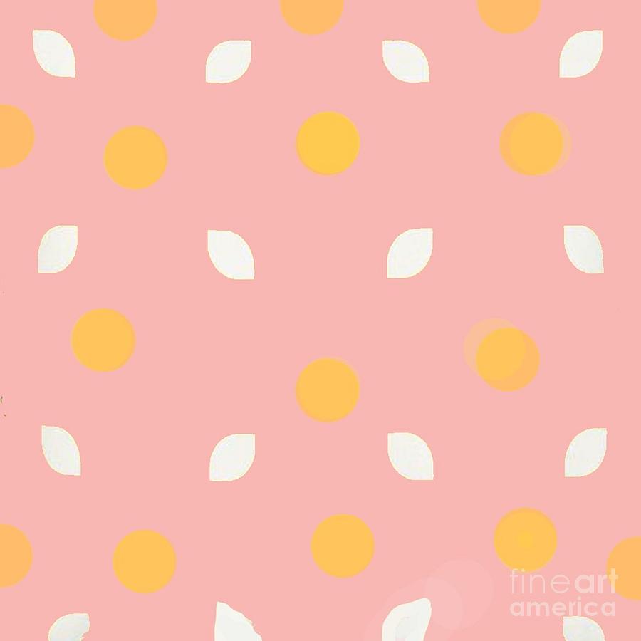 Abstract pattern - yellow  pink white Painting by Vesna Antic
