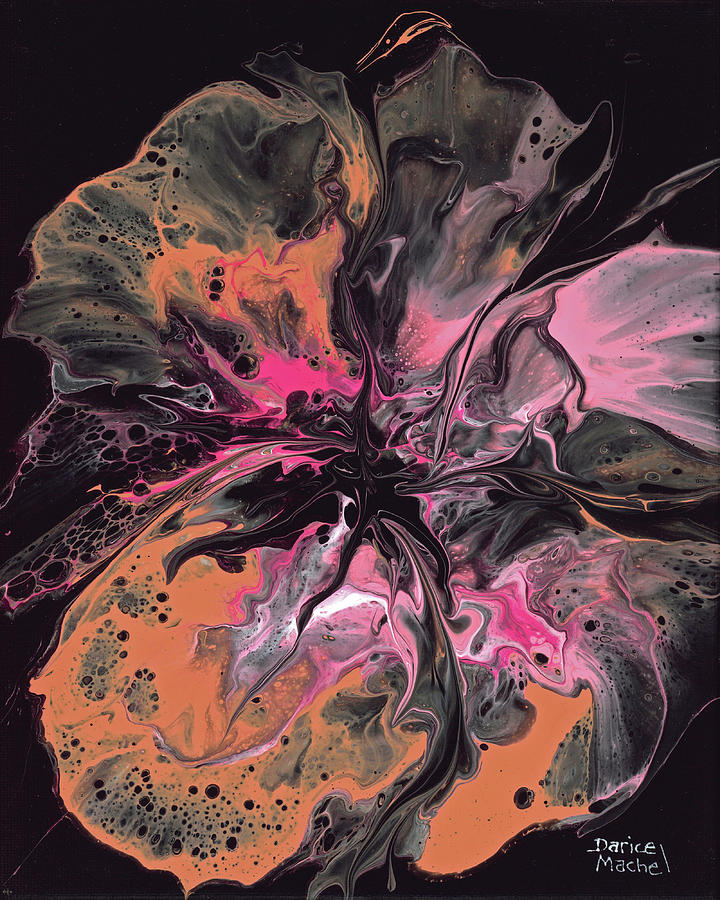 Abstract Peach Hibiscus Painting by Darice Machel McGuire