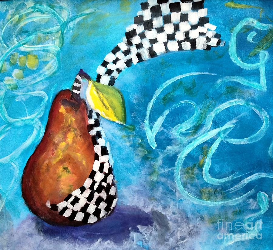 Abstract Pear Painting by Deborah Ann Baker