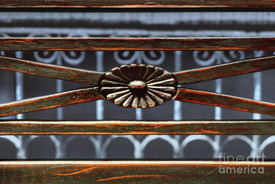 abstract photography - Bench and Bars Photograph by Sharon Hudson