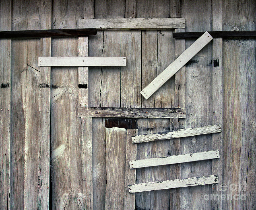 abstract photography - Gray Door Composition Photograph by Sharon Hudson