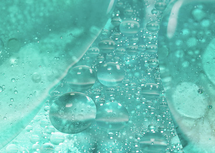 Abstract Photography - Teal Bubbles Photograph by Amelia Pearn
