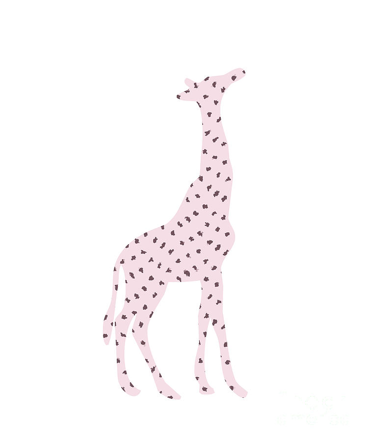 Abstract Pink And Brown Spotted Giraffe Digital Art