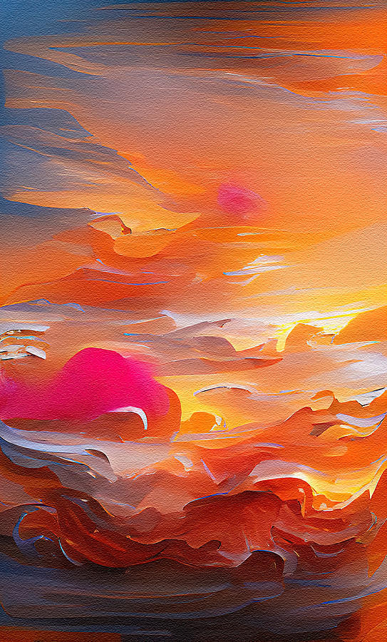 Abstract Pink And Orange Clouds Digital Art by Deborah League
