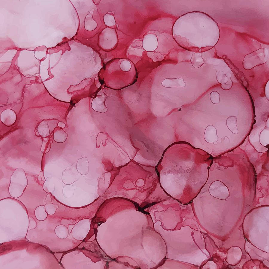 Abstract Pink Red Liquid Digital Art by Sambel Pedes