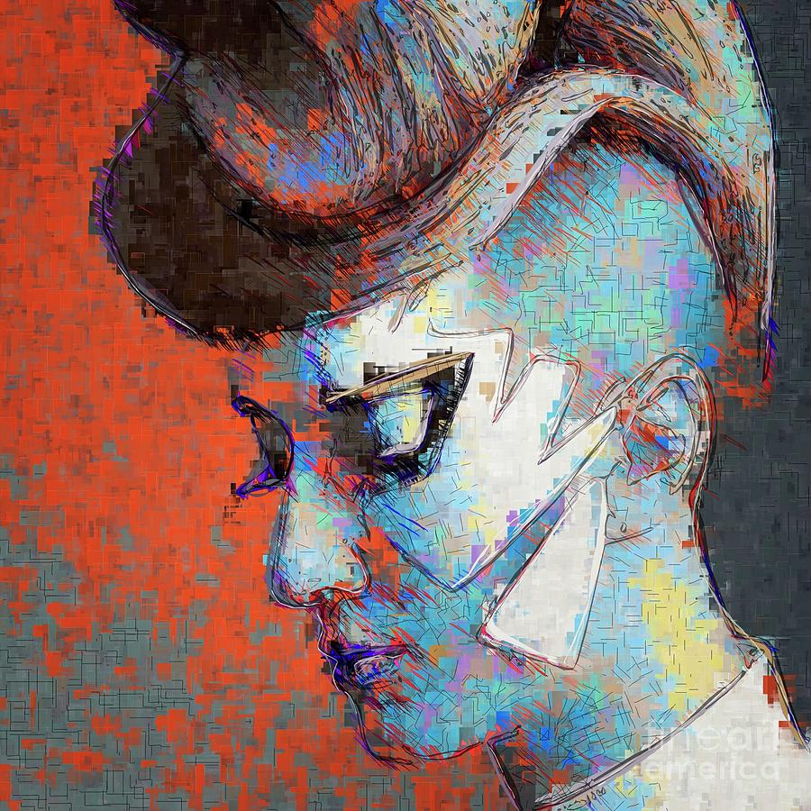 Abstract Portrait - 57 - Blue Red Digital Art by Philip Preston