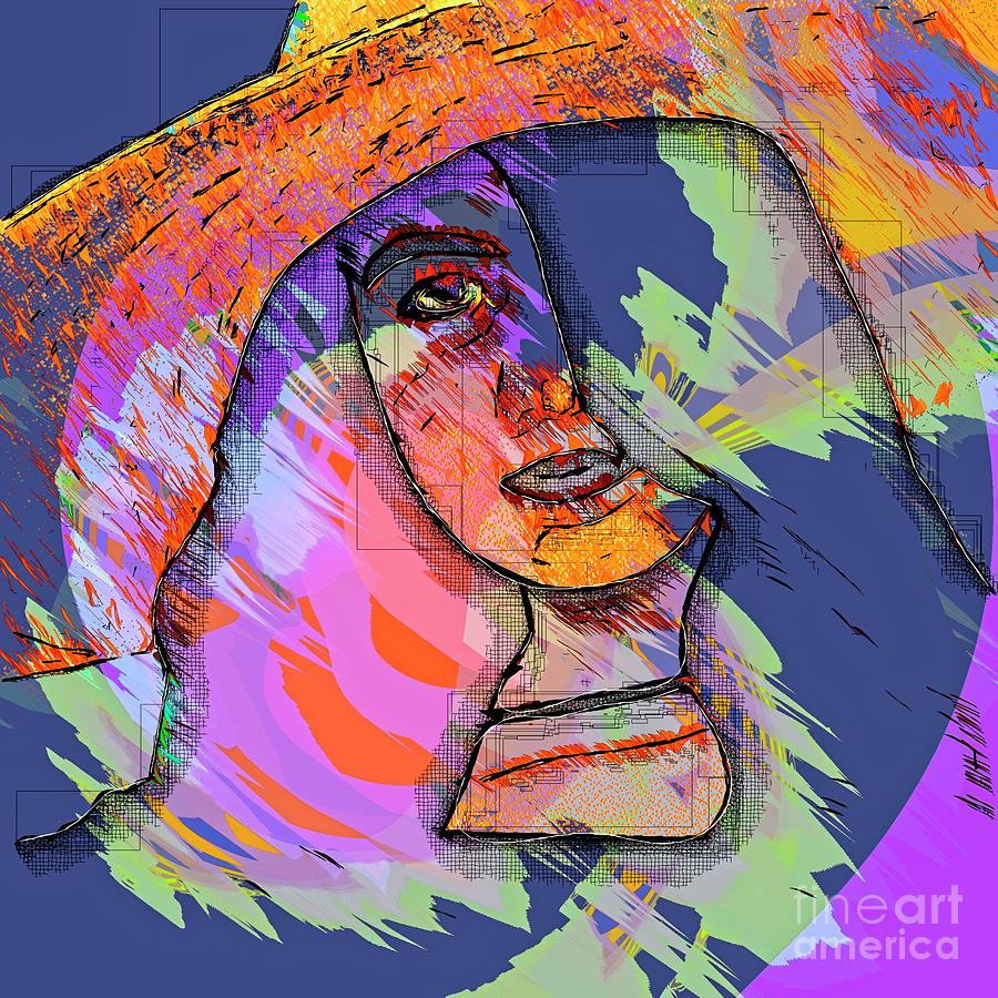 Abstract Portrait - 95 - Woman With Hat Digital Art by Philip Preston