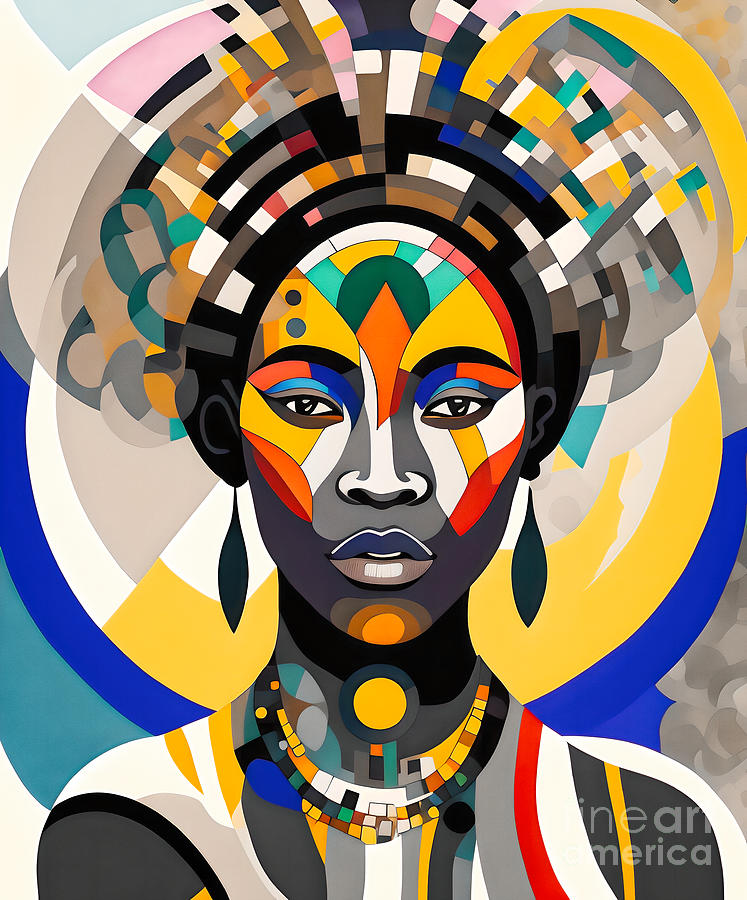 Abstract Portrait - African 3 Digital Art by Philip Preston