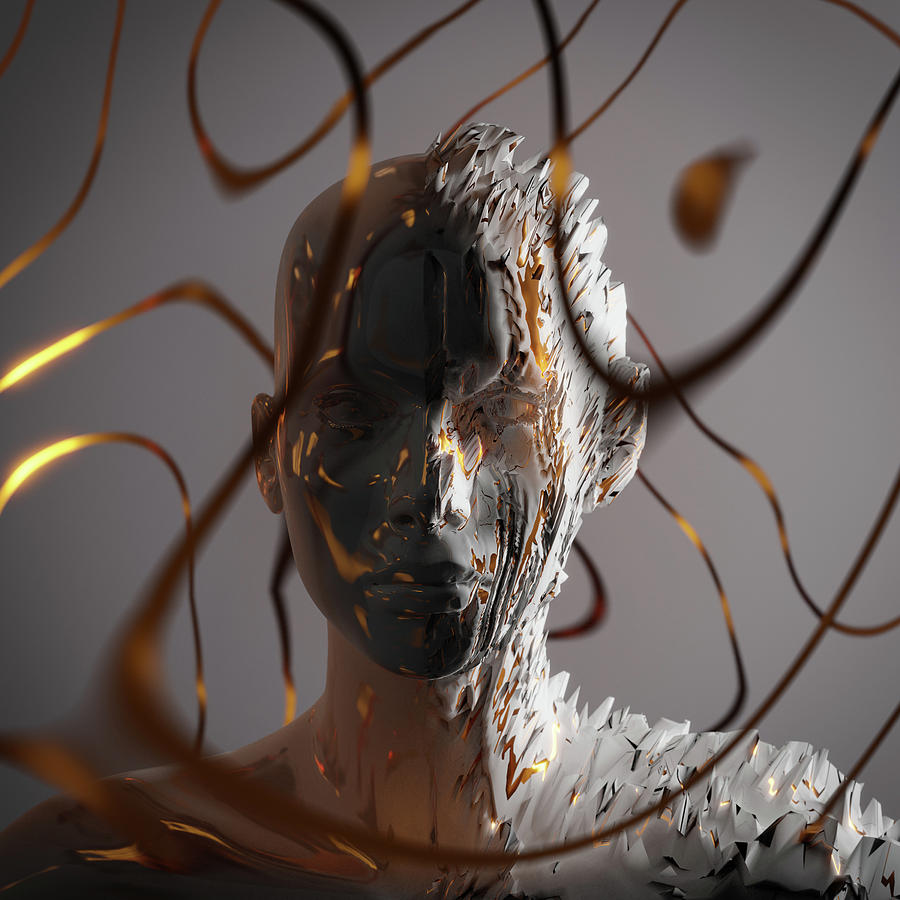 Abstract Digital Art - Abstract Portrait II by Spacefrog Designs