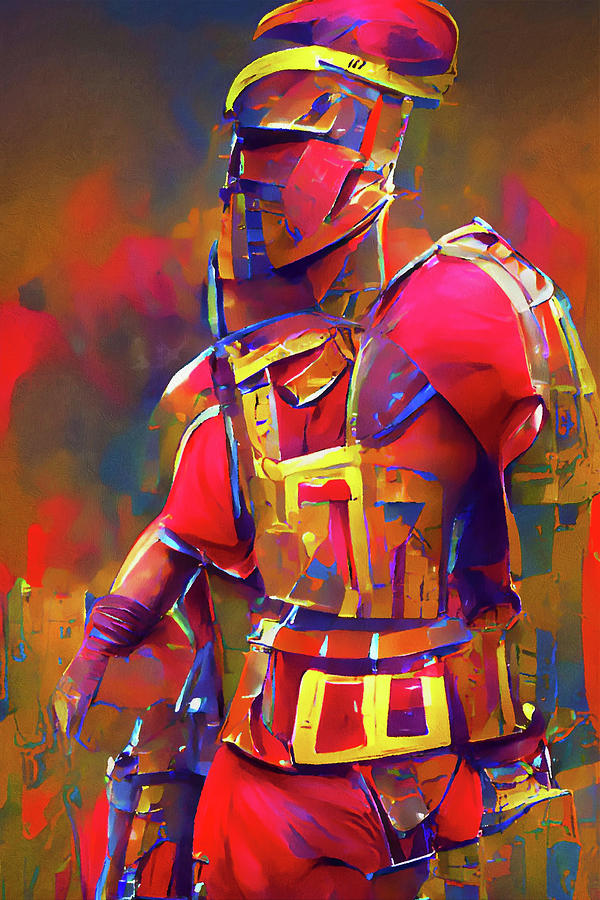 Abstract Portrait of a Roman Legionary Painting by AM FineArtPrints