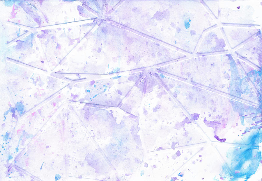 Abstract purple and blue watercolour splashes on embossed paper Painting by Maria Dimitrova Abstract purple and blue watercolour splashes on embossed paper Painting by Maria Dimitrova