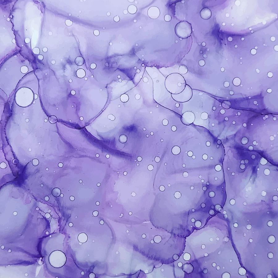 Abstract Purple Blue Ink Liquid Digital Art by Sambel Pedes