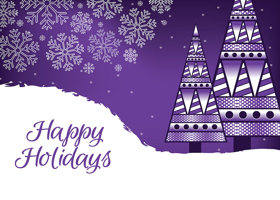 Abstract Purple Christmas Card Digital Art by Serena King