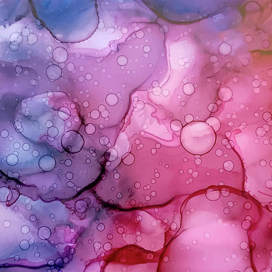 Abstract Purple Ink Liquid Digital Art by Sambel Pedes