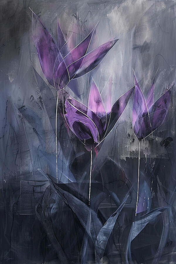 Abstract Purple Tulip Artwork Painting