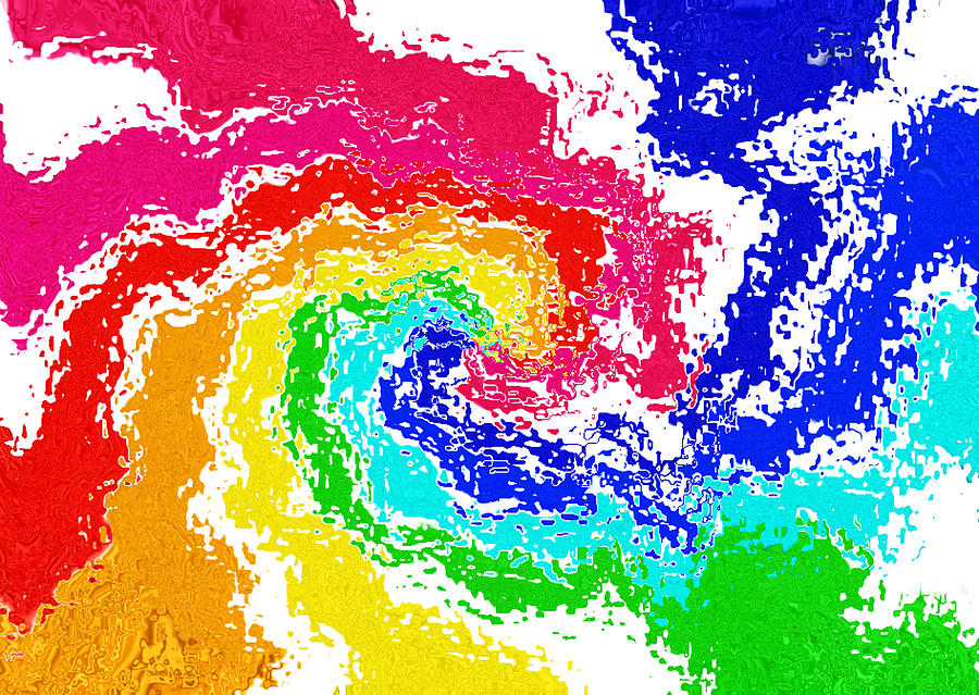Abstract Rainbow Painting by Katy Hawk