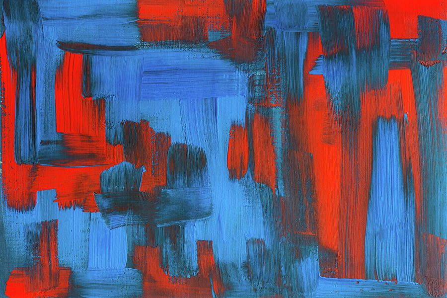 Abstract red and blue scenic background. Colorful bright artwork