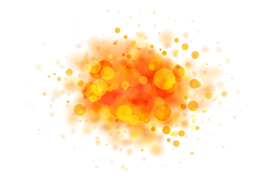 Abstract red and yellow blob on white made from defocused circles Drawing by Dimitris66