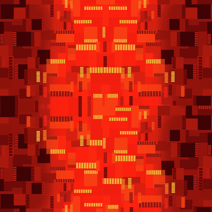 Abstract Mixed Media - Abstract Red and Yellow Pattern by Andrew Hitchen Abstract Mixed Media - Abstract Red and Yellow Pattern by Andrew Hitchen